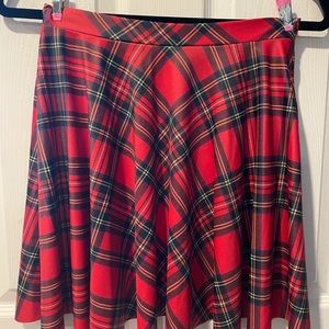 Blackmilk clothing red tartan plaid skater skirt